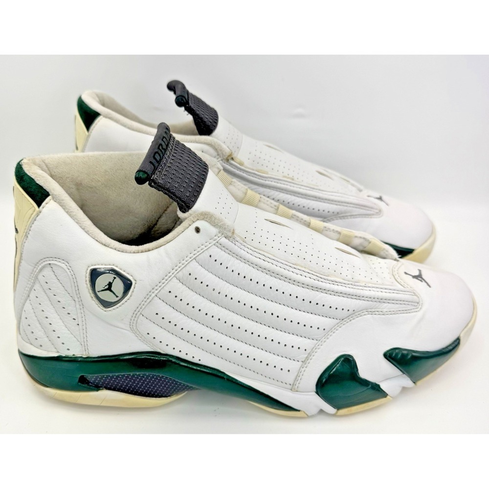 Nike Air Jordan 14 Retro Forest Green White 2005 Size 13 311832-131 No Laces - Picture 4 of 16